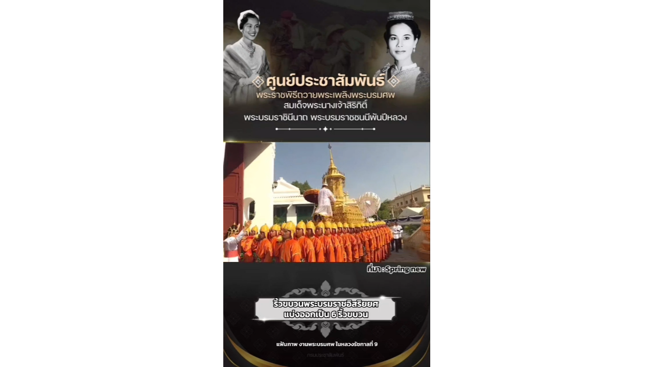 พระราชพิธีถวายพระเพลิงพระบรมศพ สมเด็จพระนางเจ้าสิริกิติ์ พระบรมราชินีนาถ พระบรมราชชนนีพันปีหลวง  เส้นทาง ริ้วขบวนพระบรมราชอิสริยยศ